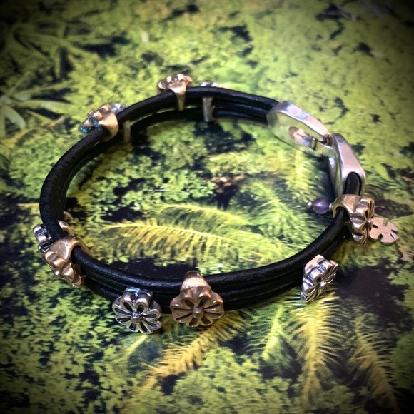 Lucky Brand flower black leather bracelet - Picture 2 of 10